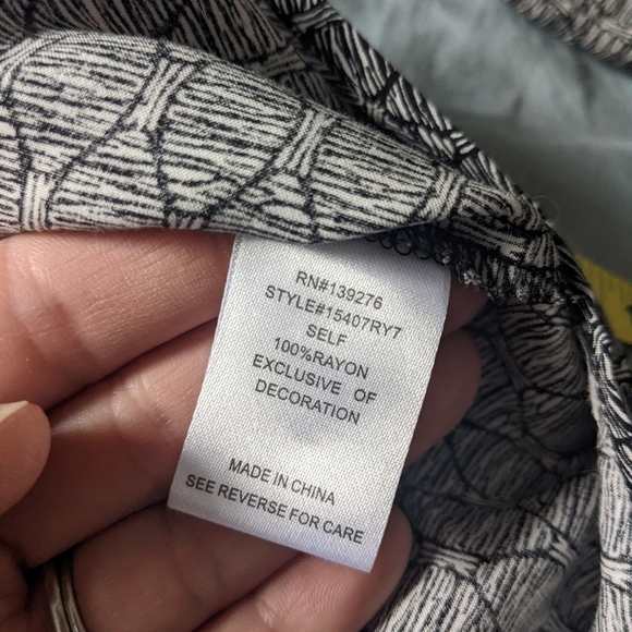 ANTHROPOLOGIE Daniel Rainn Bohemian Tunic Blouse Tassels in Black and White S - Picture 12 of 13